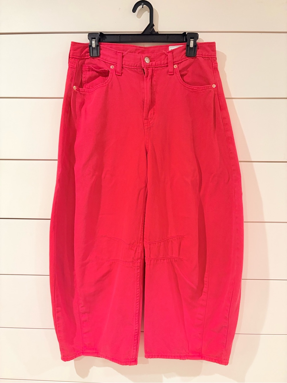 GAP Horseshoe High Rise Barrel Jeans 29 Red Tomato Girl Dopamine Core